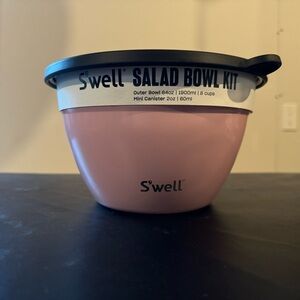 S'well Pink Salad Bowl Kit with Black Lid